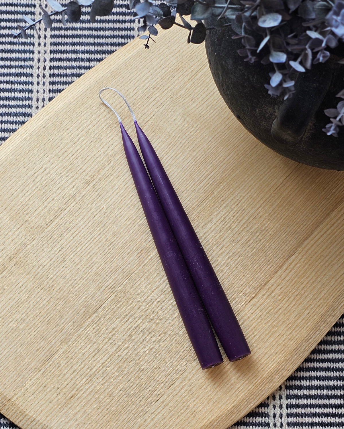 Pair of 10" Taper Candles Dark Purple