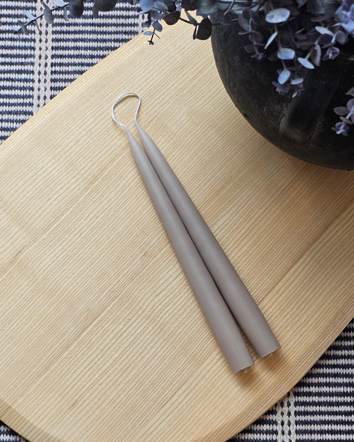 Pair of 10" Taper Candles Flax