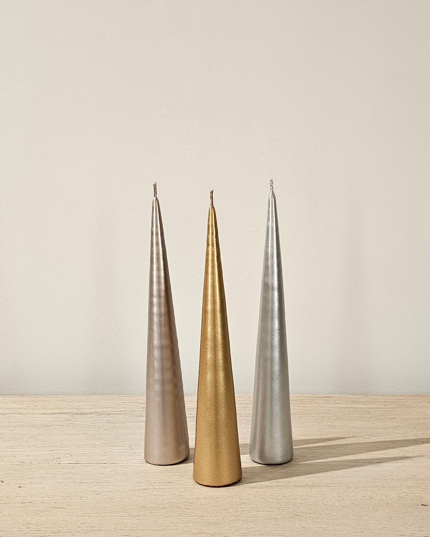 Danish Cone Candle - Silver