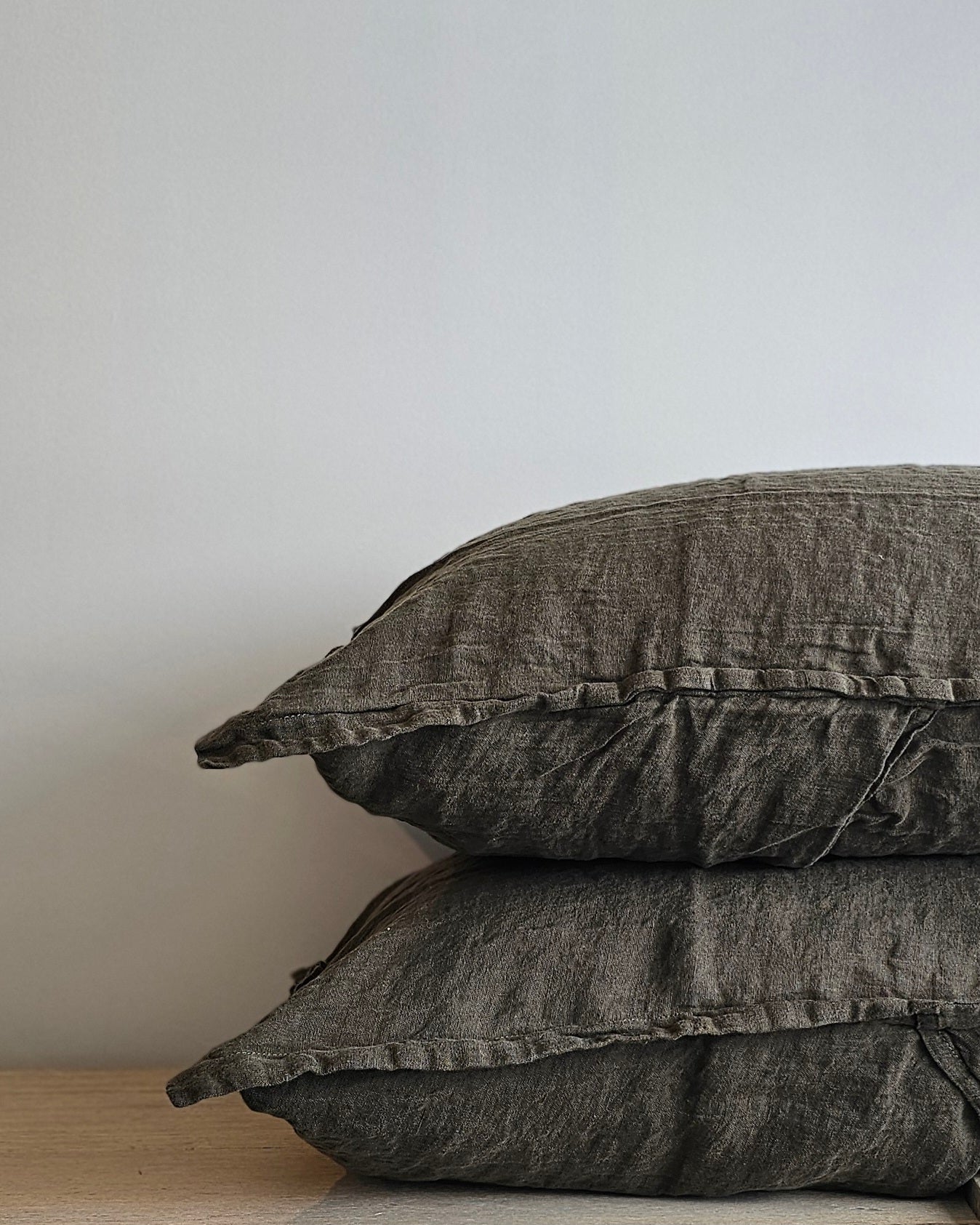 Linen Shams - Olive