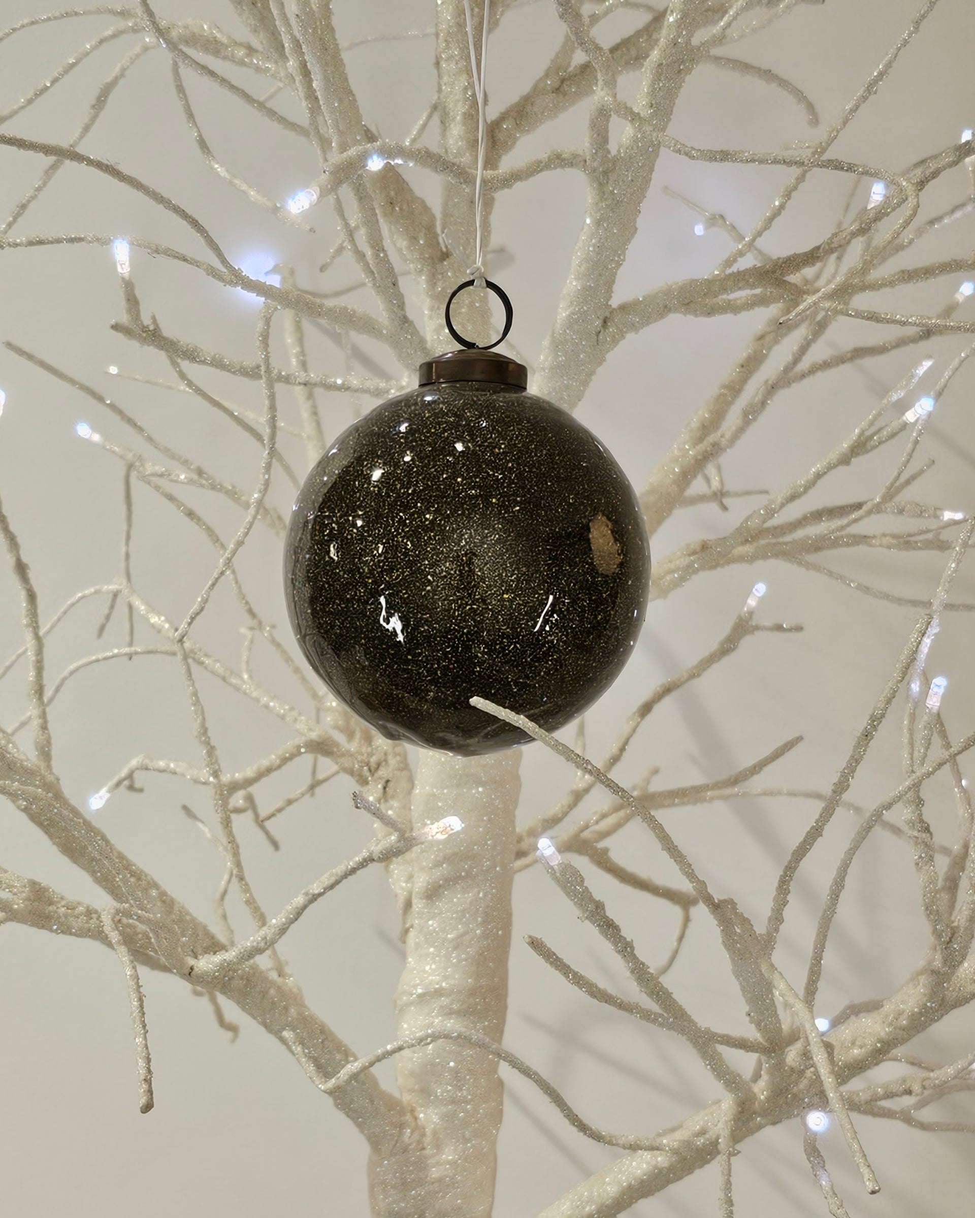 Dark Green Glitter Ball Ornament