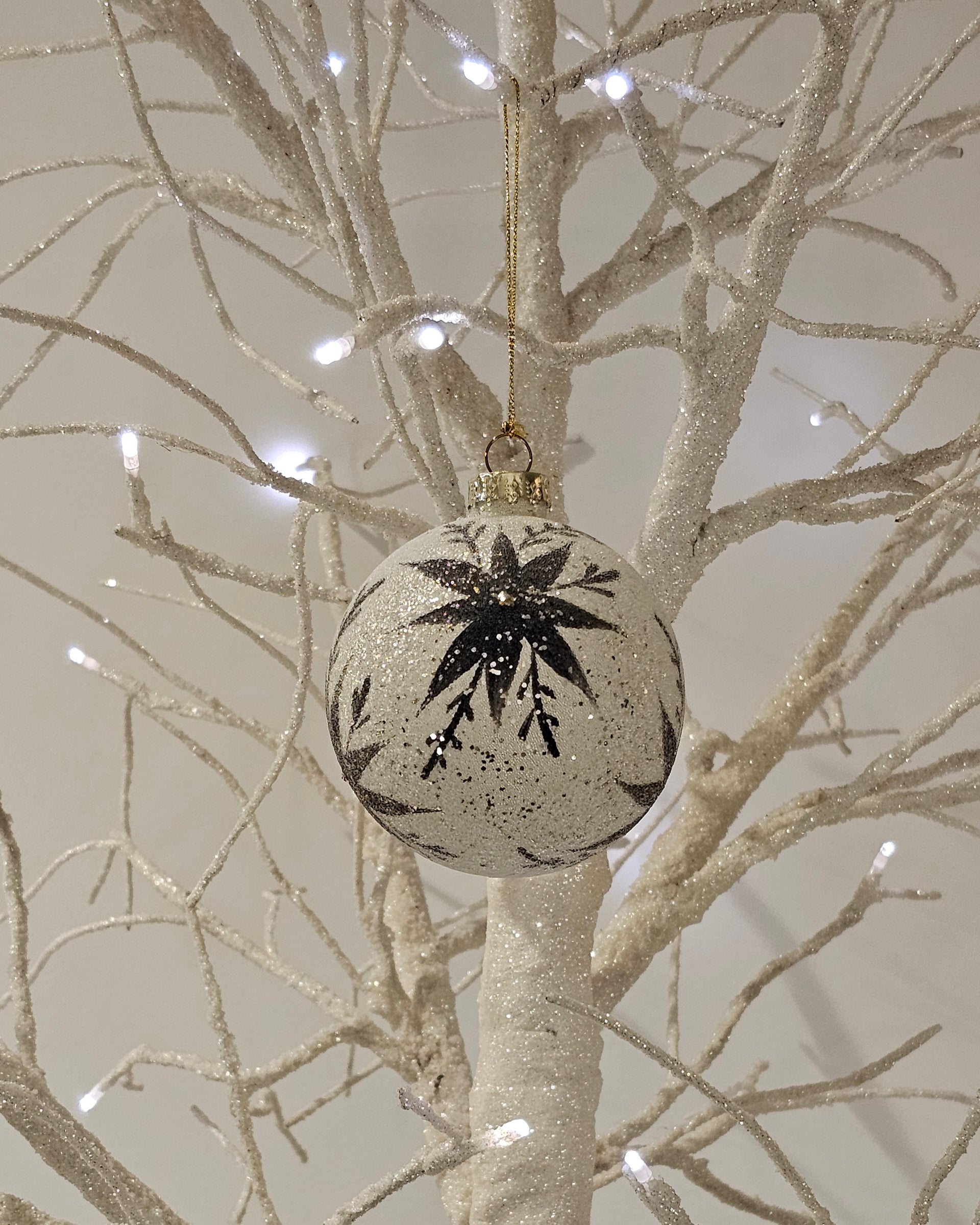 White Flora Beaded Ornament