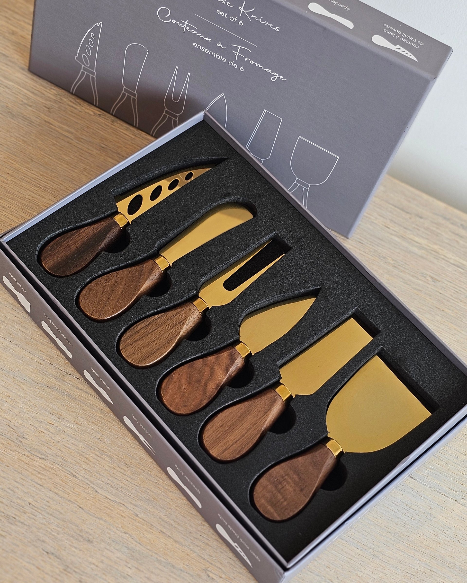 Gold Cheese Knives 6pc